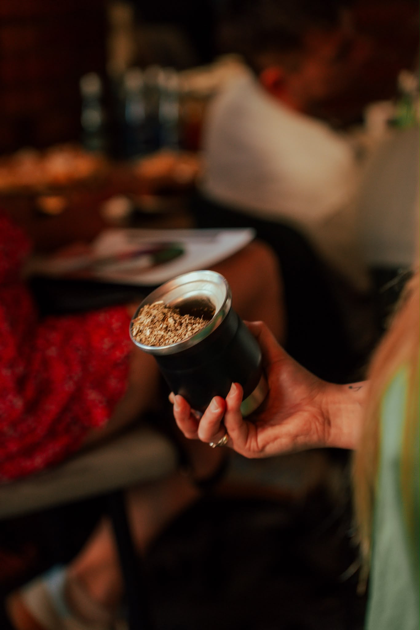 Traditional yerba mate brewing process featuring a mound (copote)